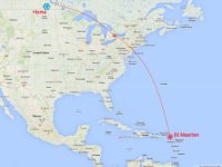 So, some people ask &#34;where is St Maarten/St Martin&#34;? Well, It&#39;s a little east of Puerto Rico in the Caribbean Sea. I&#39;ve even traced the line of our flight from Winnipeg-Toronto-St Maarten!